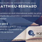 Concours de dissertation Matthieu-Bernard en droit international 2018-2019